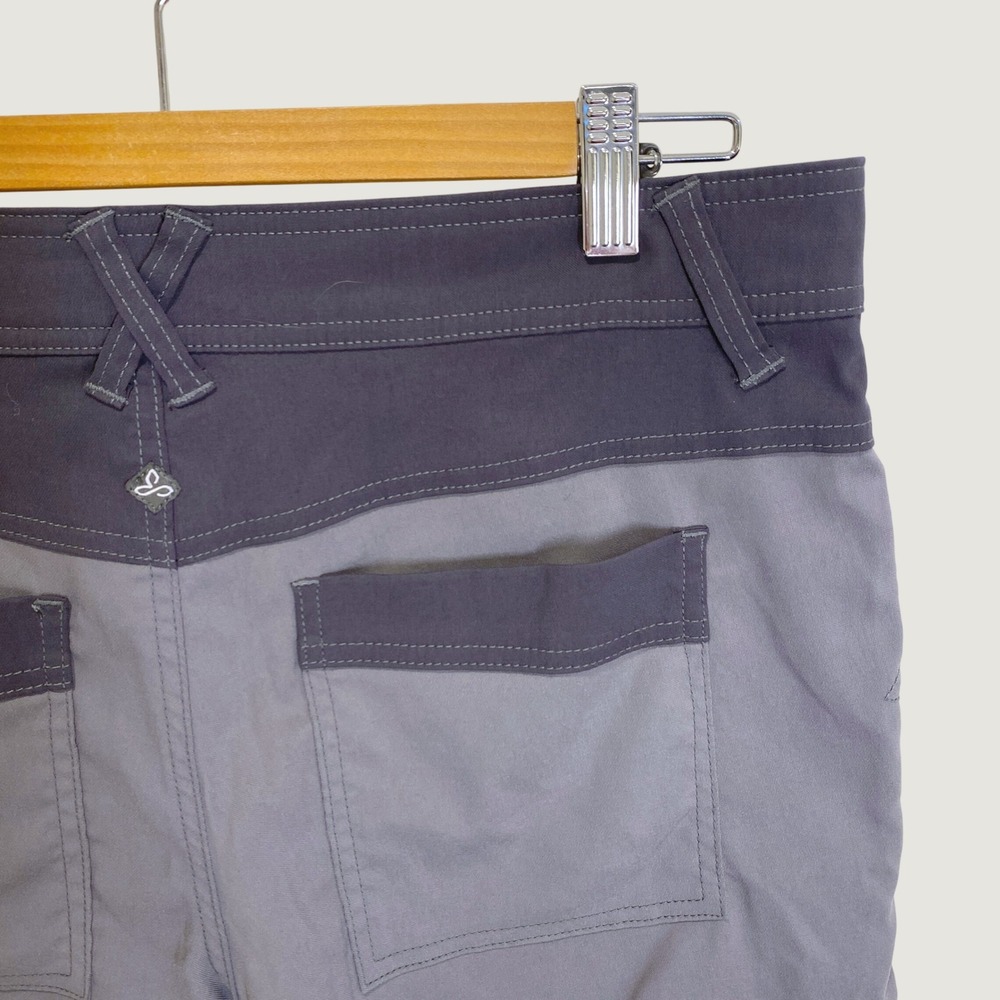 prAna Asha 2-Tone Gray Stretch Water Resistant Hiking Active 5" Shorts Size 6